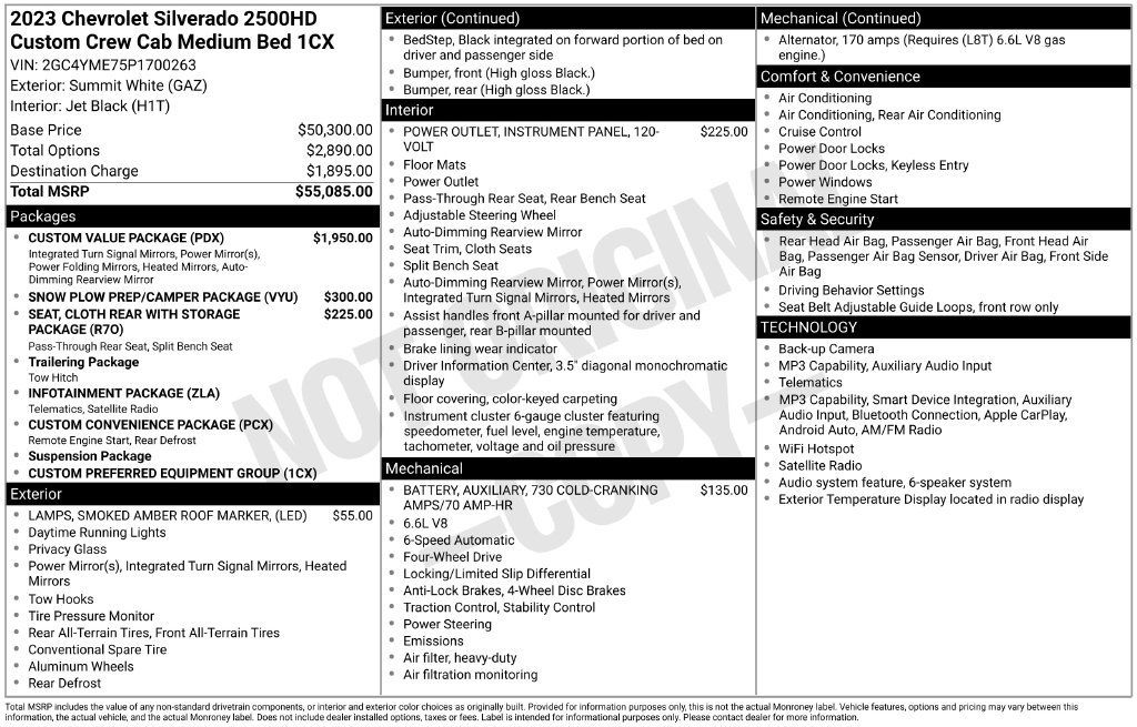 Used 2023 Chevrolet Silverado 2500 Custom w/ Custom Value Package AWD/4WD image 9