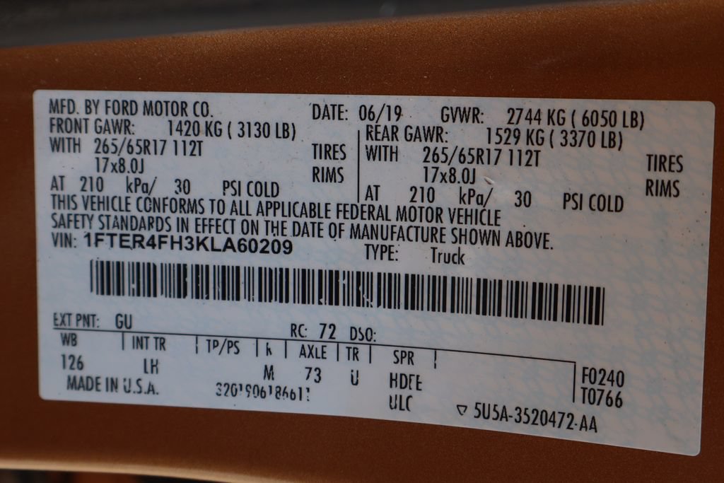 Used 2019 Ford Ranger XLT w/ Equipment Group 302A Luxury AWD/4WD image 54
