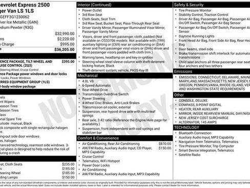 Certified 2016 Chevrolet Express 2500 LS image 33