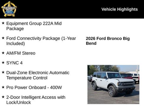 New 2026 Ford Bronco Big Bend AWD/4WD image 2