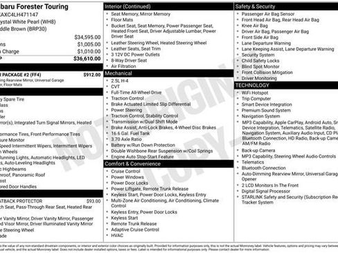 Used 2020 Subaru Forester Touring w/ Popular Package #2 AWD/4WD image 2