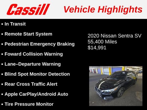 Used 2020 Nissan Sentra SV FWD image 3