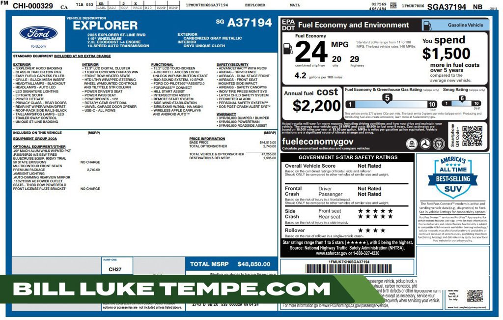 Used 2025 Ford Explorer ST-Line w/ Premium Package RWD image 1