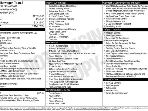Certified 2025 Volkswagen Taos S AWD/4WD image 9