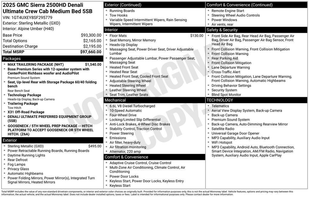 Used 2025 GMC Sierra 2500 Denali Ultimate w/ Max Trailering Package AWD/4WD image 33