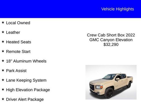 Used 2022 GMC Canyon Elevation w/ Elevation Premium Package AWD/4WD image 2