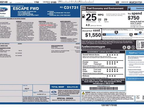 Certified 2019 Ford Escape Titanium FWD image 27