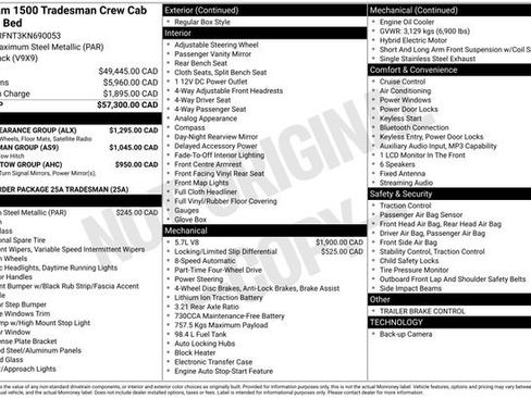 Used 2019 RAM 1500 Tradesman w/ SXT Appearance Group AWD/4WD image 36