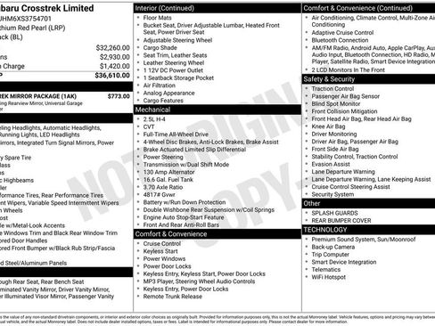 Certified 2025 Subaru Crosstrek 2.5i Limited w/ Crosstrek Mirror Package image 45