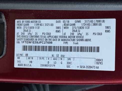 Used 2018 Ford F150 Lariat w/ Equipment Group 502A Luxury AWD/4WD image 13