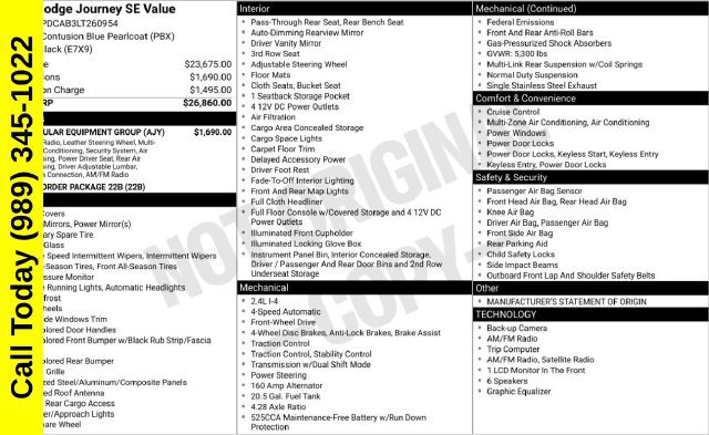 Used 2020 Dodge Journey SE w/ SE Popular Equipment Group FWD image 3