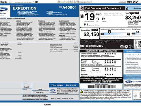 Used 2021 Ford Expedition Limited AWD/4WD image 3