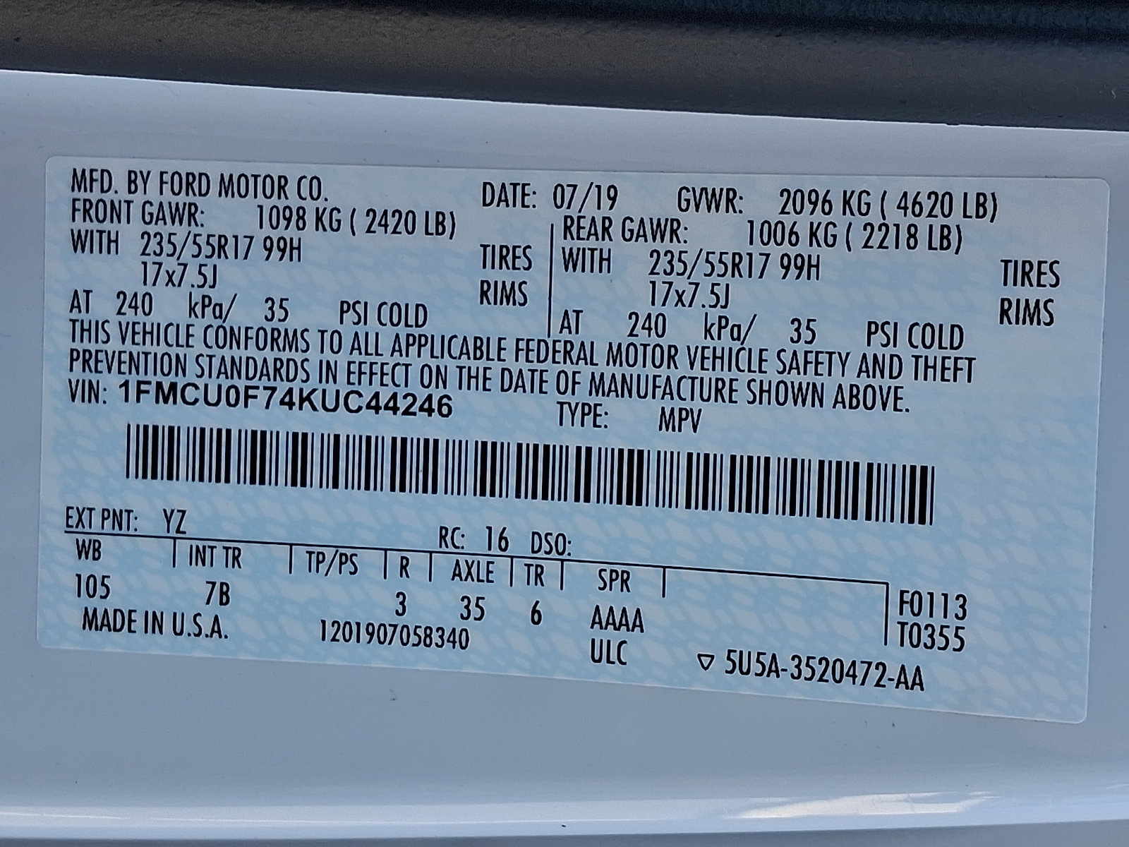 Used 2019 Ford Escape S FWD image 27