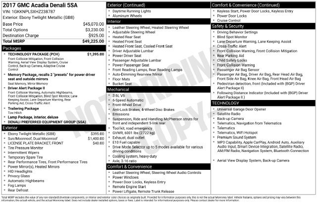 Used 2017 GMC Acadia Denali w/ Technology Package FWD image 32