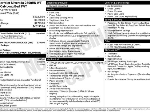 Used 2022 Chevrolet Silverado 2500 W/T w/ WT Fleet Convenience Package AWD/4WD image 2