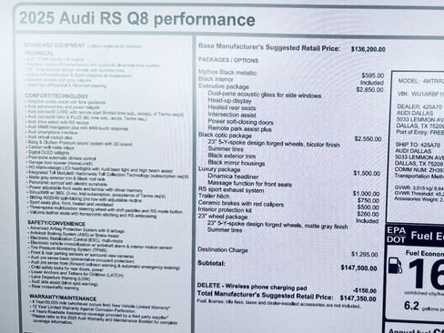 Used 2025 Audi RS Q8 performance image 2