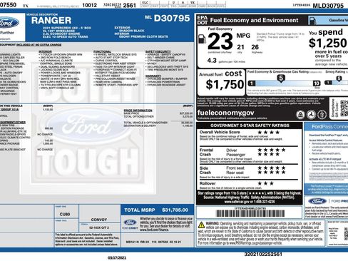 Used 2021 Ford Ranger XL w/ Equipment Group 101A High image 3