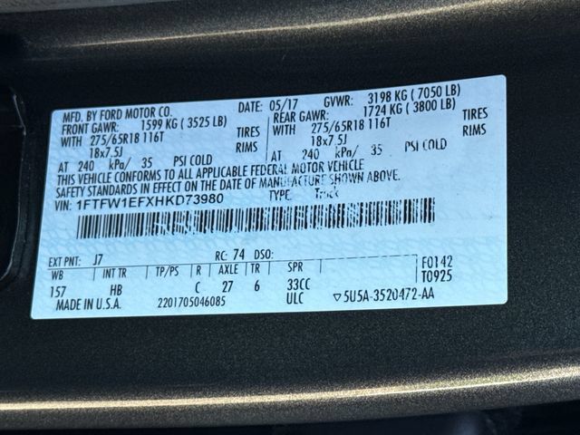 Used 2017 Ford F150 Lariat w/ Equipment Group 501A Mid AWD/4WD image 17