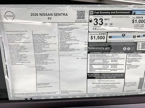 New 2026 Nissan Sentra SV w/ SV Convenience Package image 37