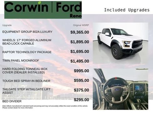 Certified 2019 Ford F150 Raptor w/ Equipment Group 802A Luxury AWD/4WD image 3