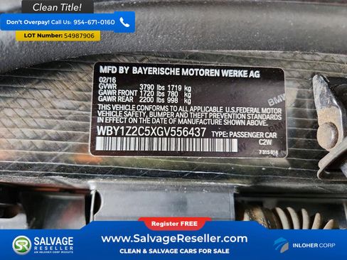 Used 2016 BMW i3 w/ Parking Assistant Package RWD image 17