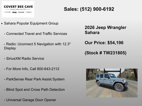 New 2026 Jeep Wrangler Sahara AWD/4WD image 18