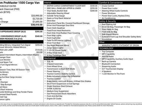 Used 2020 RAM ProMaster 1500 w/ Premium Appearance Group FWD image 3