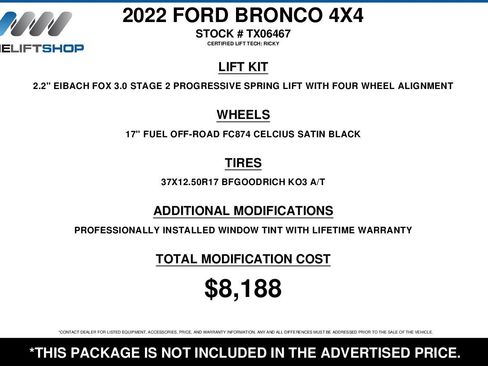 Used 2022 Ford Bronco Black Diamond image 2