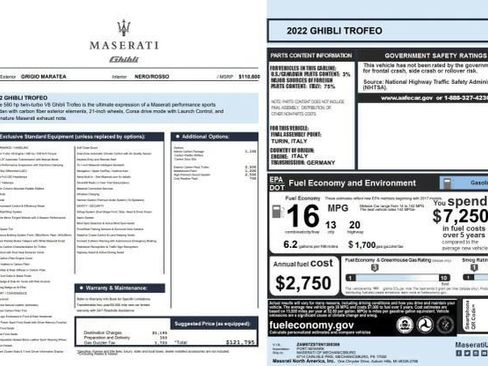 Used 2022 Maserati Ghibli Trofeo RWD image 5