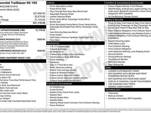 Used 2022 Chevrolet TrailBlazer RS w/ Sun and Liftgate Package AWD/4WD image 26