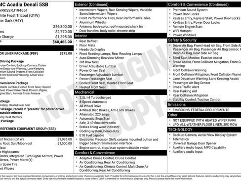 Used 2024 GMC Acadia Denali w/ LPO, Floor Liner Package image 4