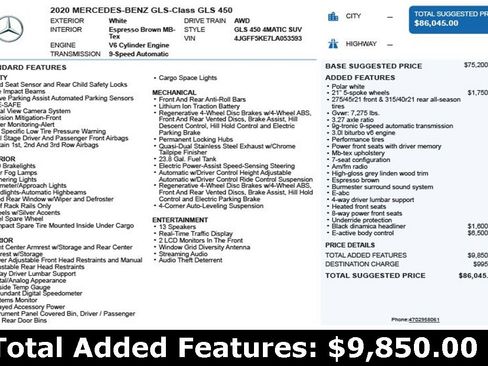 Used 2020 Mercedes-Benz GLS 450 GLS 450 image 3