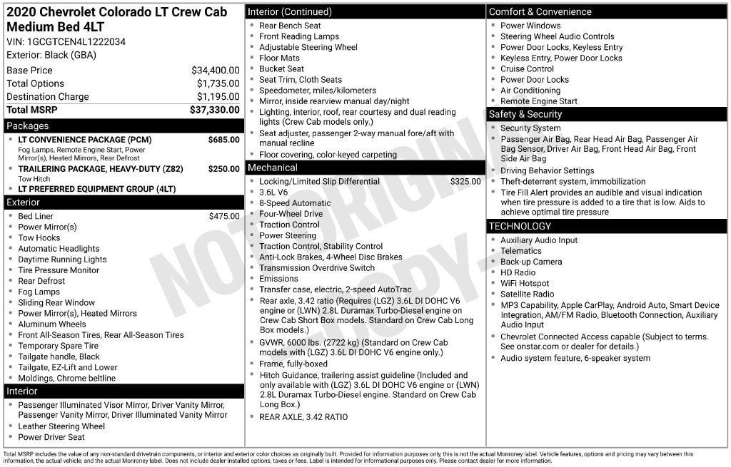 Used 2020 Chevrolet Colorado LT w/ LT Convenience Package AWD/4WD image 26