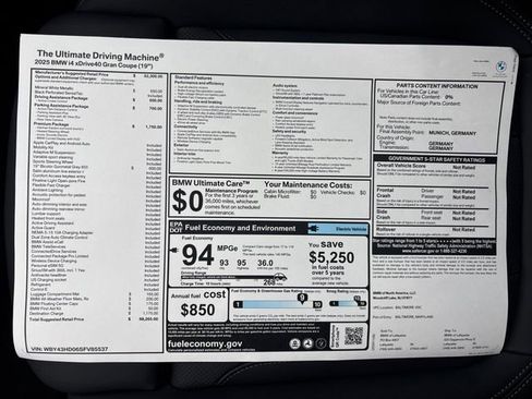 New 2025 BMW i4 xDrive40i w/ Premium Package image 33
