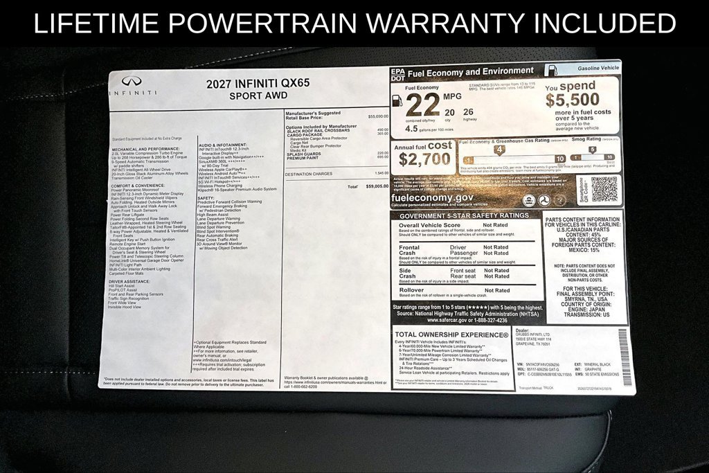 New 2027 INFINITI QX65 Sport w/ Cargo Package AWD/4WD image 45