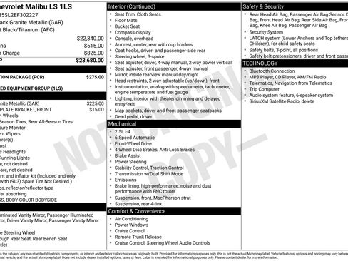 Used 2014 Chevrolet Malibu LS w/ Protection Package FWD image 9