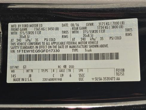 Used 2016 Ford F150 XLT w/ Equipment Group 302A Luxury AWD/4WD image 57