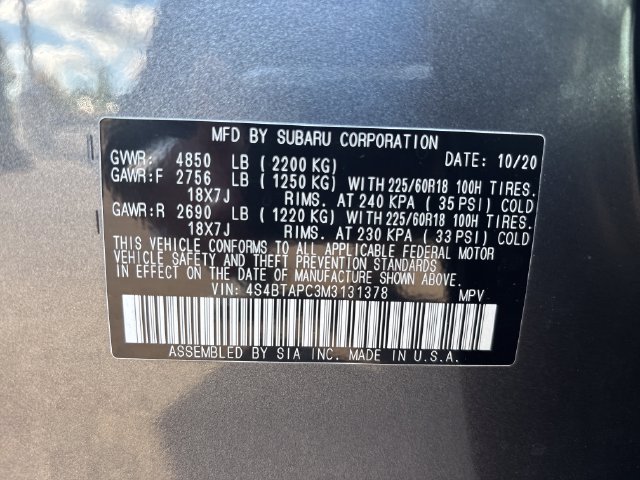 Used 2021 Subaru Outback Touring w/ Popular Package #2 AWD/4WD image 9