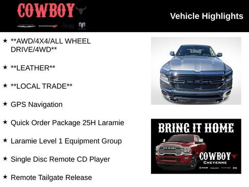 Used 2019 RAM 1500 Laramie AWD/4WD image 2