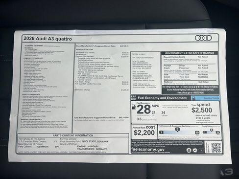 New 2026 Audi A3 2.0T Premium Plus image 33
