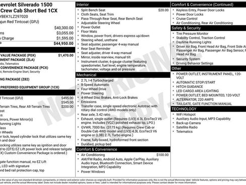 Used 2020 Chevrolet Silverado 1500 Custom w/ Custom Value Package AWD/4WD image 9