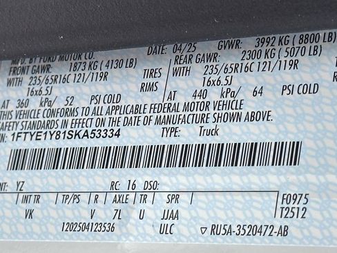 New 2025 Ford Transit 150 Low Roof w/ Load Area Protection Package image 31