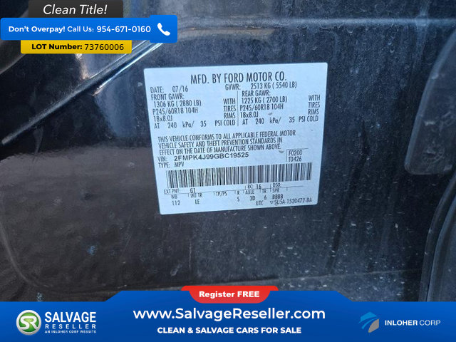 Used 2016 Ford Edge SEL w/ Equipment Group 201A AWD/4WD image 16