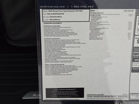 New 2026 Land Rover Range Rover Sport Dynamic SE image 31