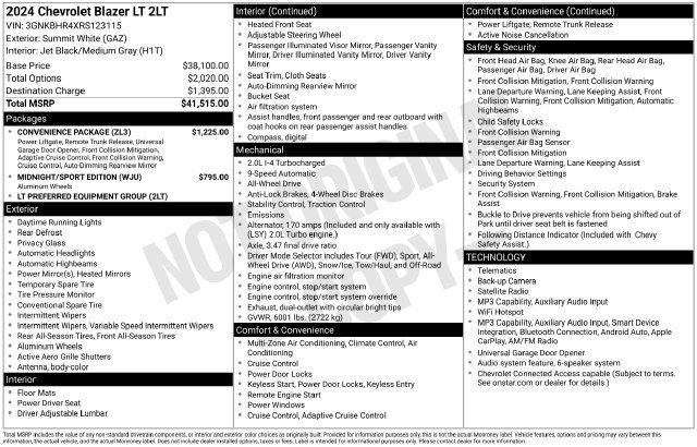 Certified 2024 Chevrolet Blazer LT w/ Convenience Package AWD/4WD image 41