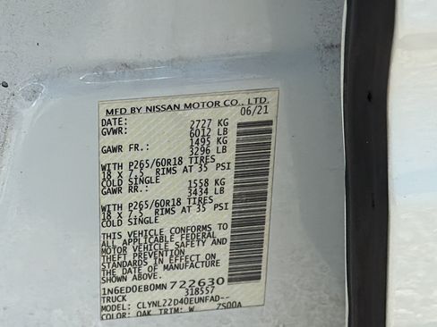 Used 2021 Nissan Frontier SV w/ Midnight Edition Floor Mats AWD/4WD image 43