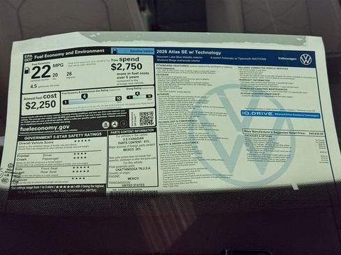 New 2026 Volkswagen Atlas SE image 19