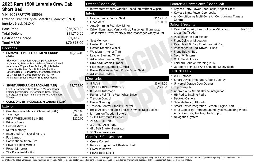 Used 2023 RAM 1500 Laramie AWD/4WD image 3