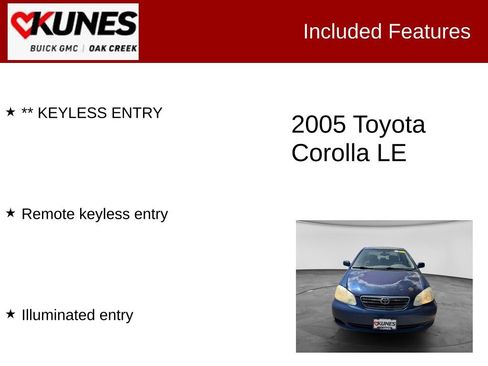 Used 2005 Toyota Corolla LE w/ Audio Value Pkg FWD image 2