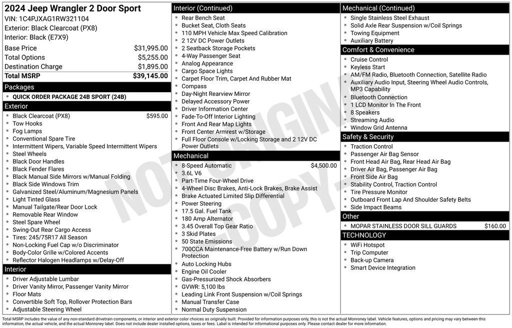 Used 2024 Jeep Wrangler Sport AWD/4WD image 6